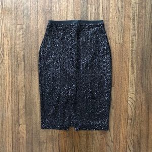 Express midi length sequin skirt
